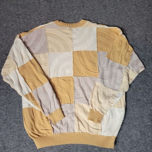 Tundra Canada Sweater Mens Size L 3D Pattern Multicolor Coogi Style Pullover - Picture 2 of 10